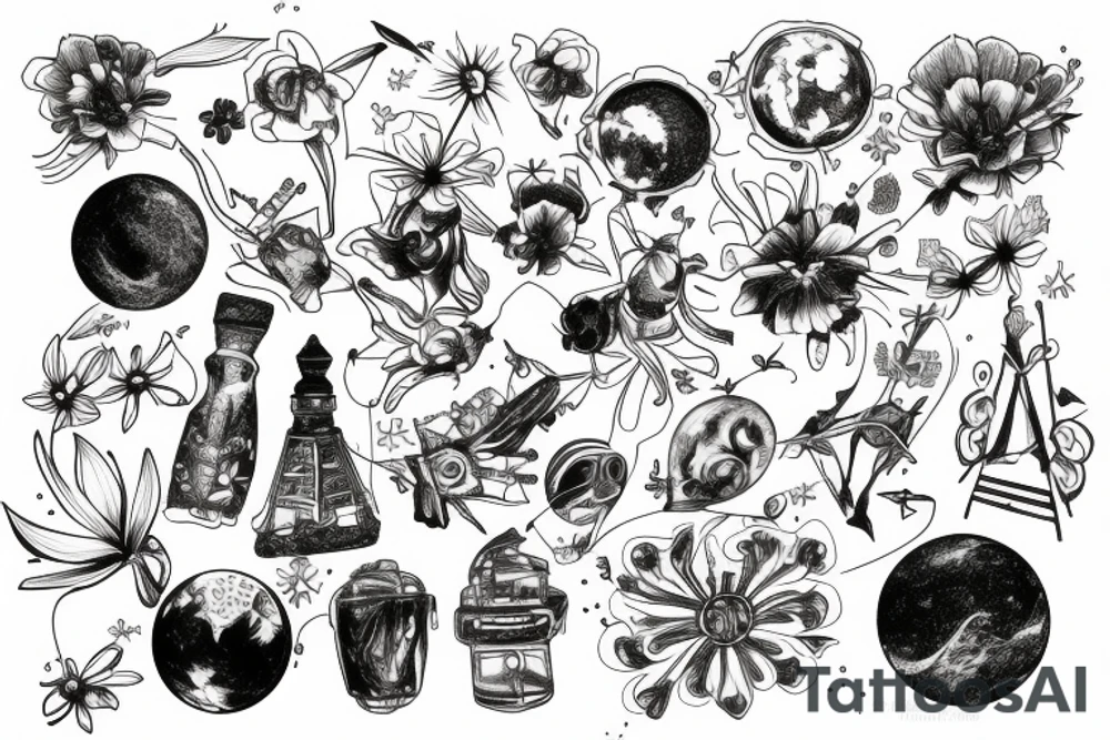 traveling, cosmos, tattoo idea