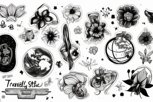 traveling, cosmos, tattoo idea