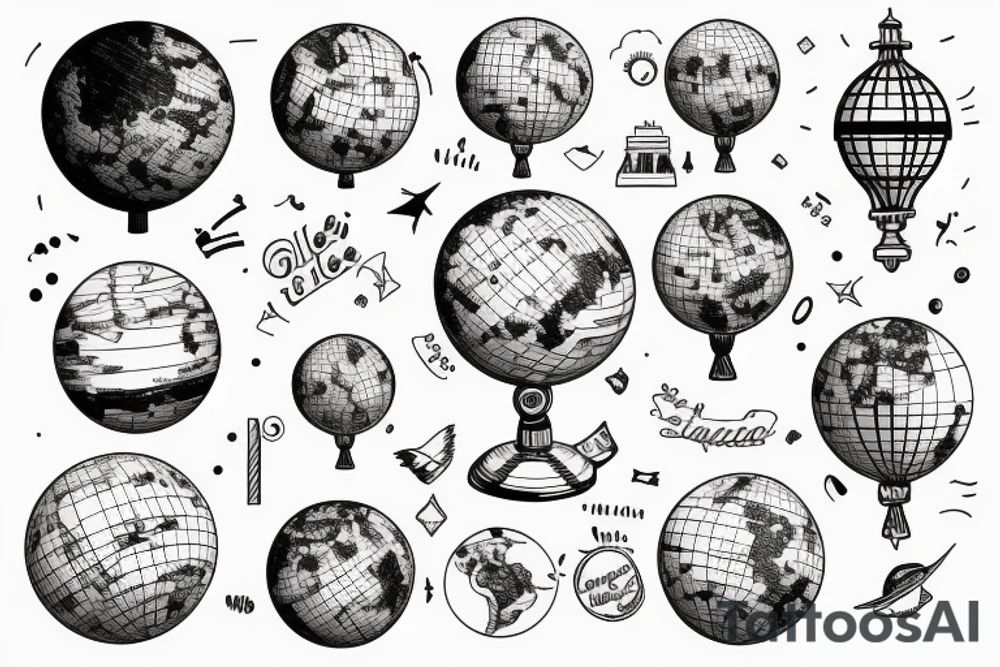 globe, travelling tattoo idea