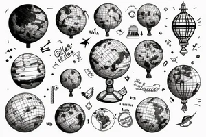 globe, travelling tattoo idea