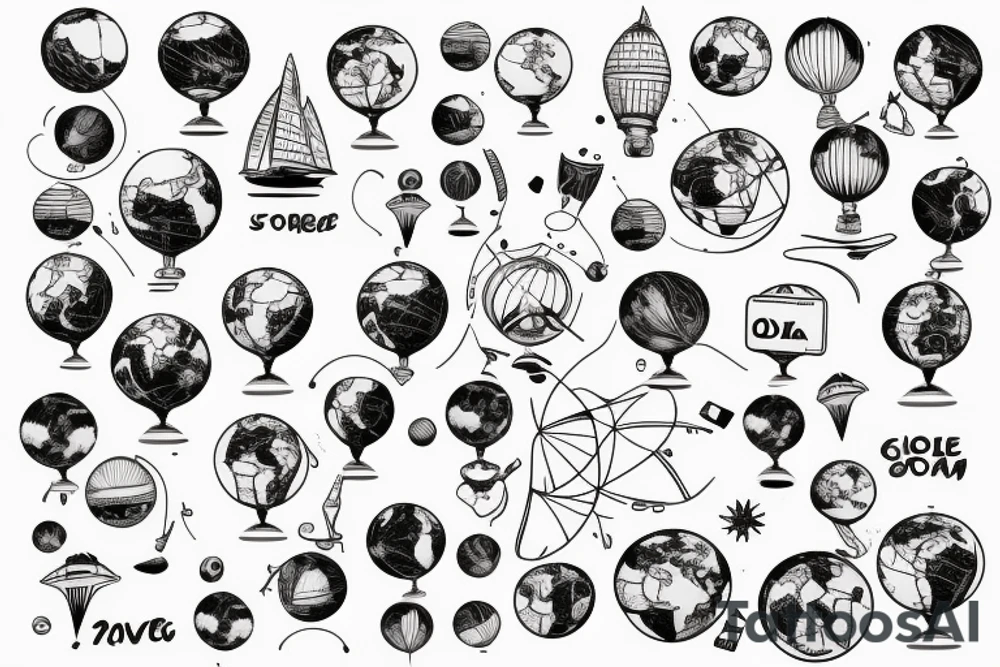 globe, travelling tattoo idea