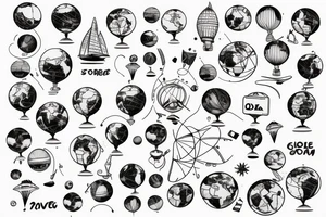 globe, travelling tattoo idea