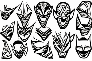 Broken menpo mask tattoo idea