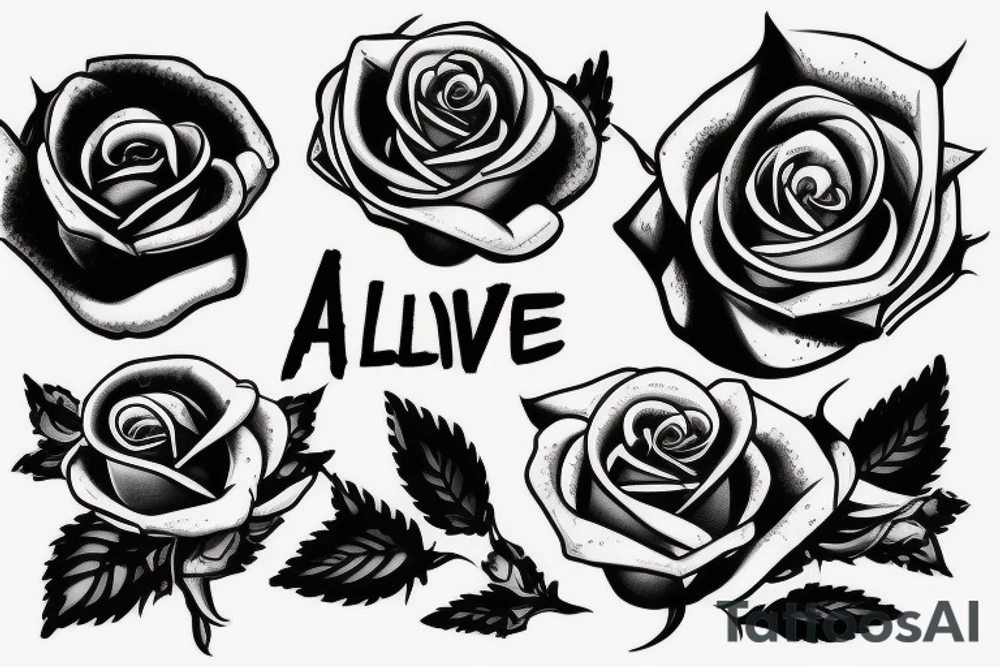 Draw a rose plant with a stem and on the side of the stem make it say “All Eyez On Me” and at the bottom of the stem sat “- Tupac” tattoo idea