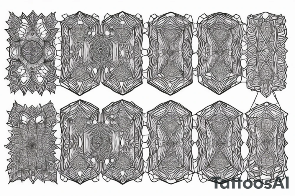 Symmetrical prismatic triasile hover illusion tattoo idea