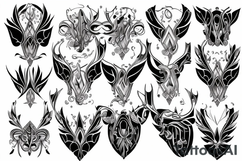 Symmetrical prismatic triasile hover illusion tattoo idea