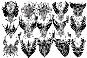 Symmetrical prismatic triasile hover illusion tattoo idea