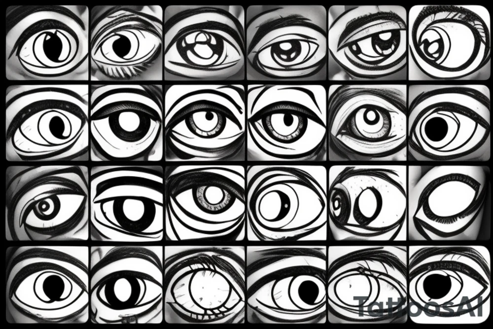 swarm of eyes tattoo idea