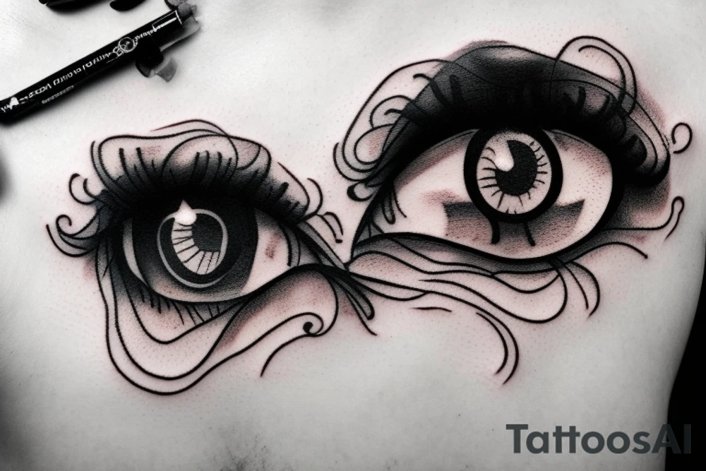 cluster of eyes tattoo idea
