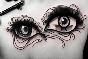 cluster of eyes tattoo idea