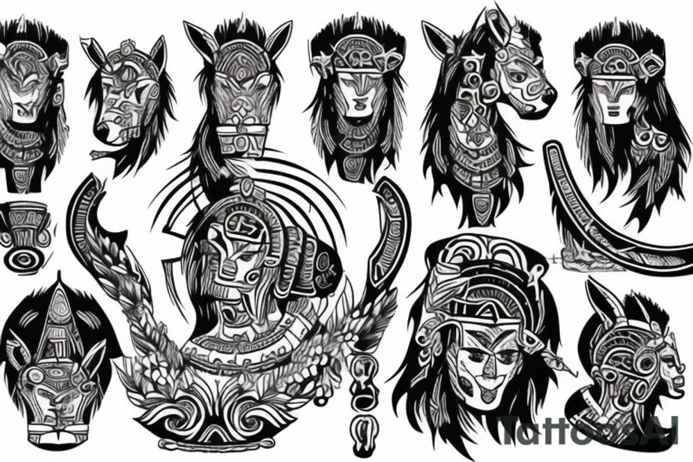 Aztec centaur tattoo idea