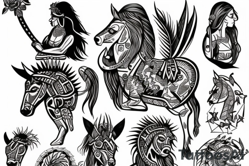 Aztec centaur tattoo idea