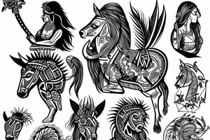 Aztec centaur tattoo idea