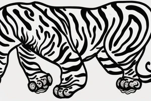 White Tiger in the style of Chinese art and hyper realistic depiction tattoo idea