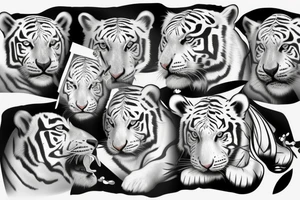 White Tiger in the style of Chinese art and hyper realistic depiction tattoo idea