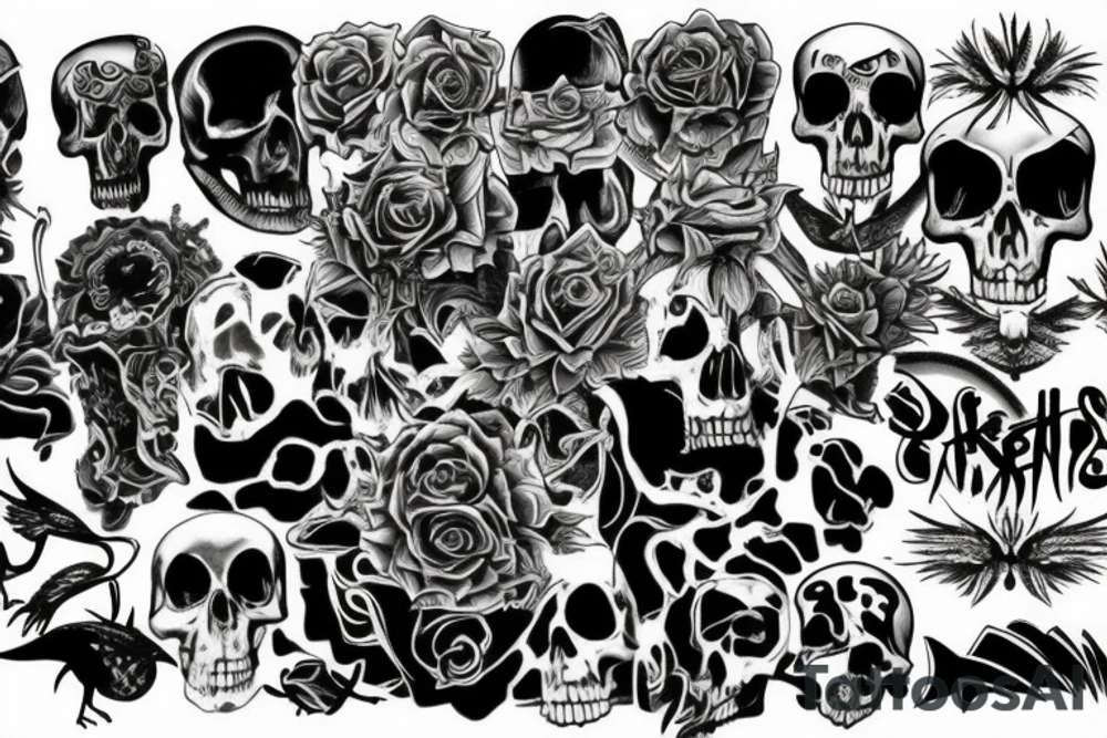 a story of life, death, love, hate, evolution and progression tattoo idea