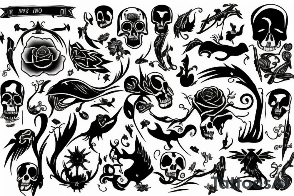 a story of life, death, love, hate, evolution and progression tattoo idea