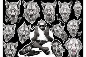 denzel washington holding a wolfs head tattoo idea