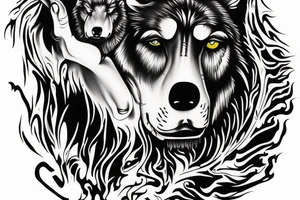 denzel washington holding a wolfs head walking down the street tattoo idea