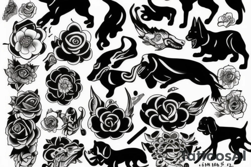 Black dog tattoo idea