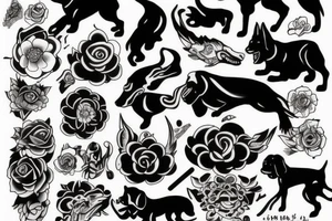 Black dog tattoo idea