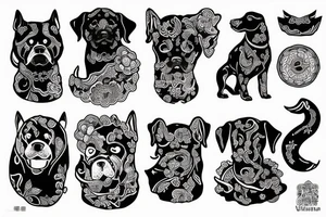 Black dog sleeve tattoo idea