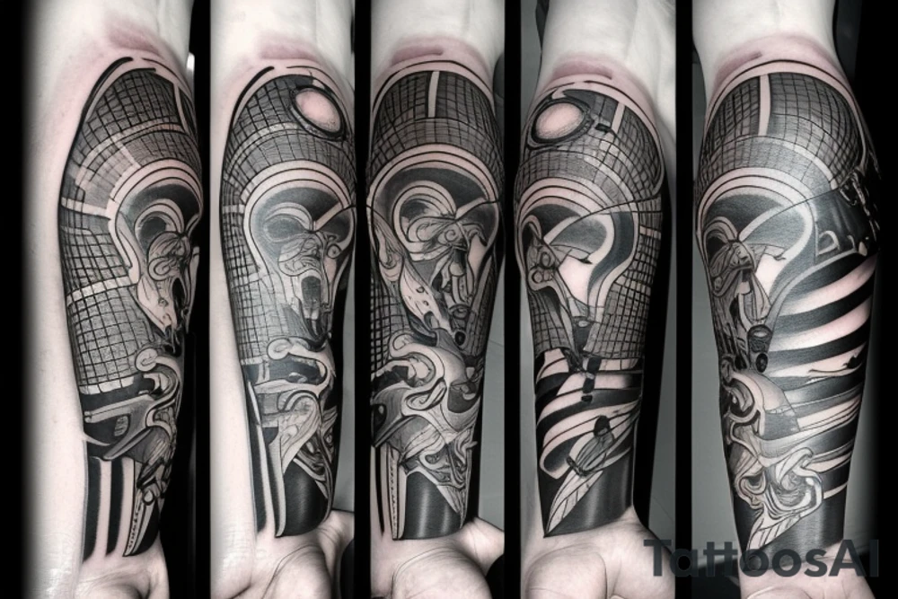 Black gun tattoo idea