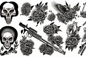 Black gun tattoo idea