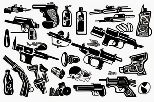 Black gun tattoo idea