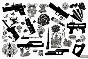 Black gun tattoo idea