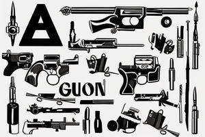 Black gun tattoo idea