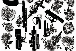 Black gun tattoo idea