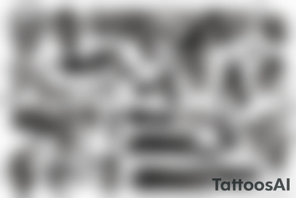 Black gun tattoo idea