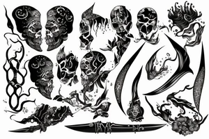 dagger water tattoo idea