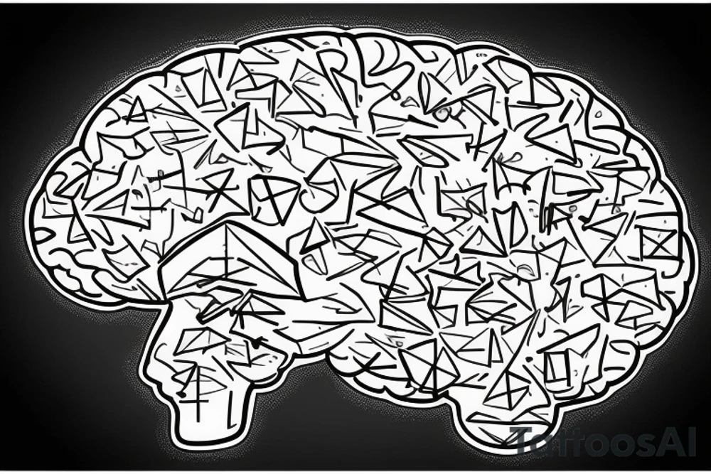 A brain made of electronic circuits tattoo idea