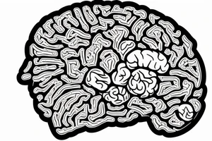 A brain made of electronic circuits tattoo idea