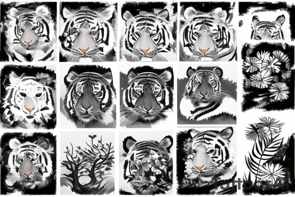 A tiger  in a forest tattoo idea