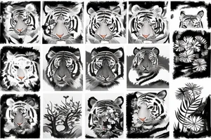 A tiger  in a forest tattoo idea