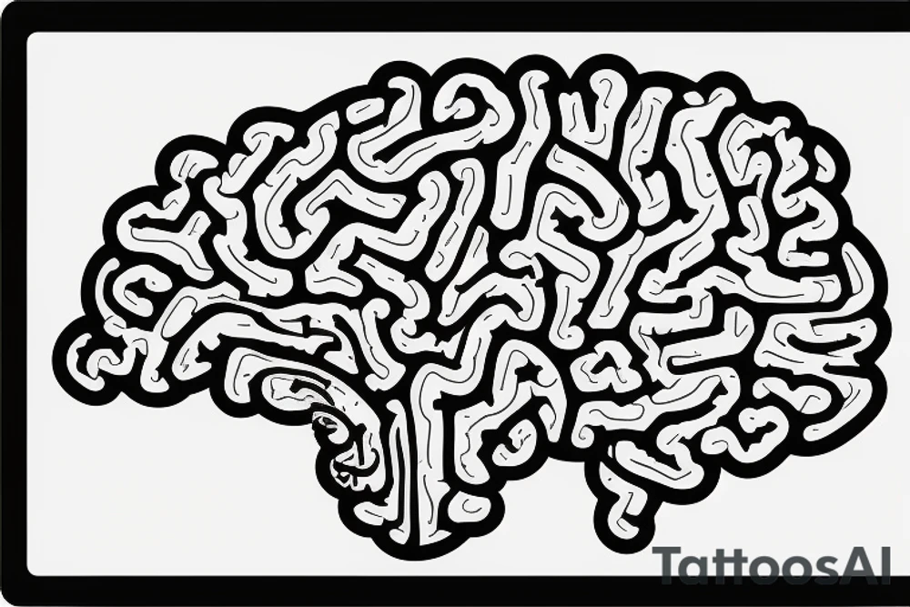 A brain made of electronic board circuits tattoo idea