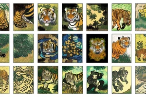 A tiger  in a forest tattoo idea