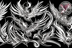 Phoenix rising flames tattoo idea