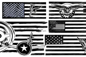 American Flag with barbell tattoo idea
