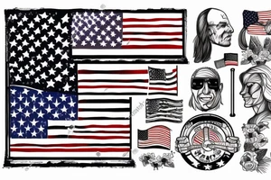 American Flag with barbell tattoo idea