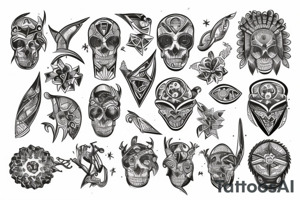 Unalome with tribalism design tattoo idea