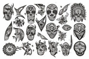 Unalome with tribalism design tattoo idea