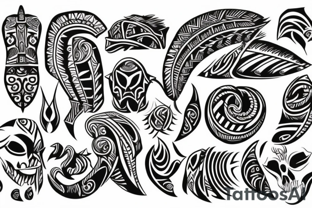Unalome tribal tattoo idea