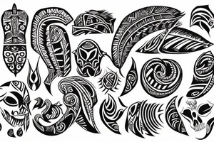Unalome tribal tattoo idea