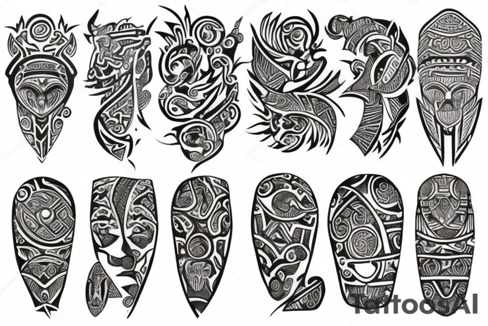 Unalome tribal tattoo idea