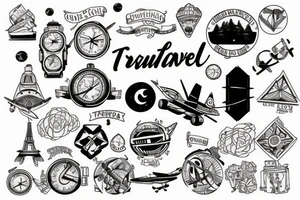 Travel tattoo with coordinates and the world tattoo idea