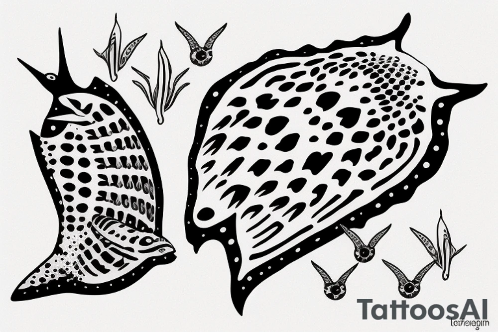 Spotted eagle ray with love tattoo idea
